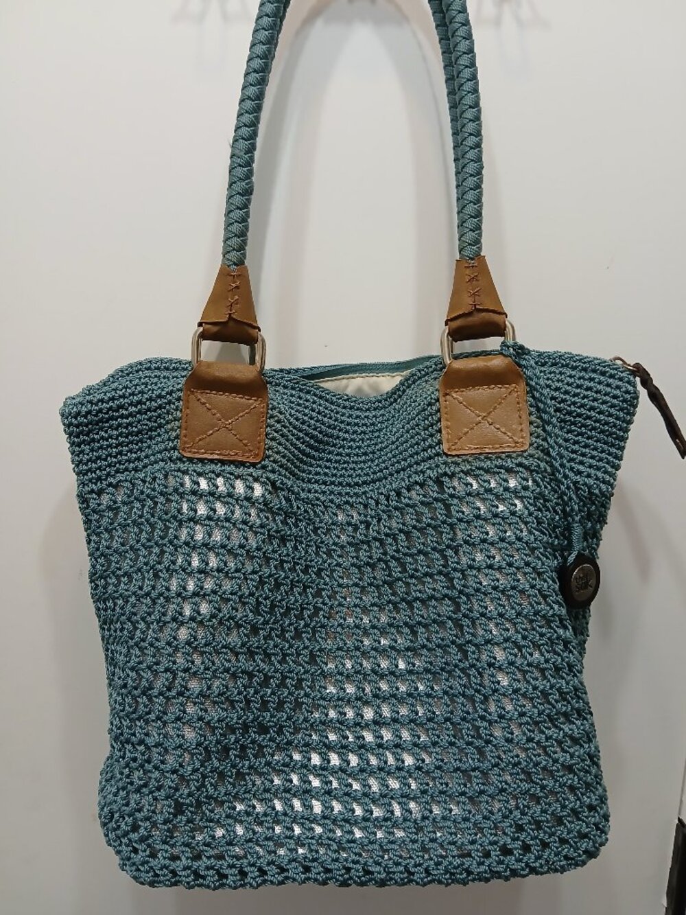 The Sak Gray/Blue Crochet Hobo